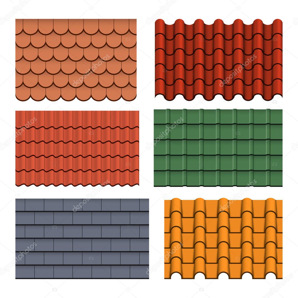 Shapes or profiles of roof tiles