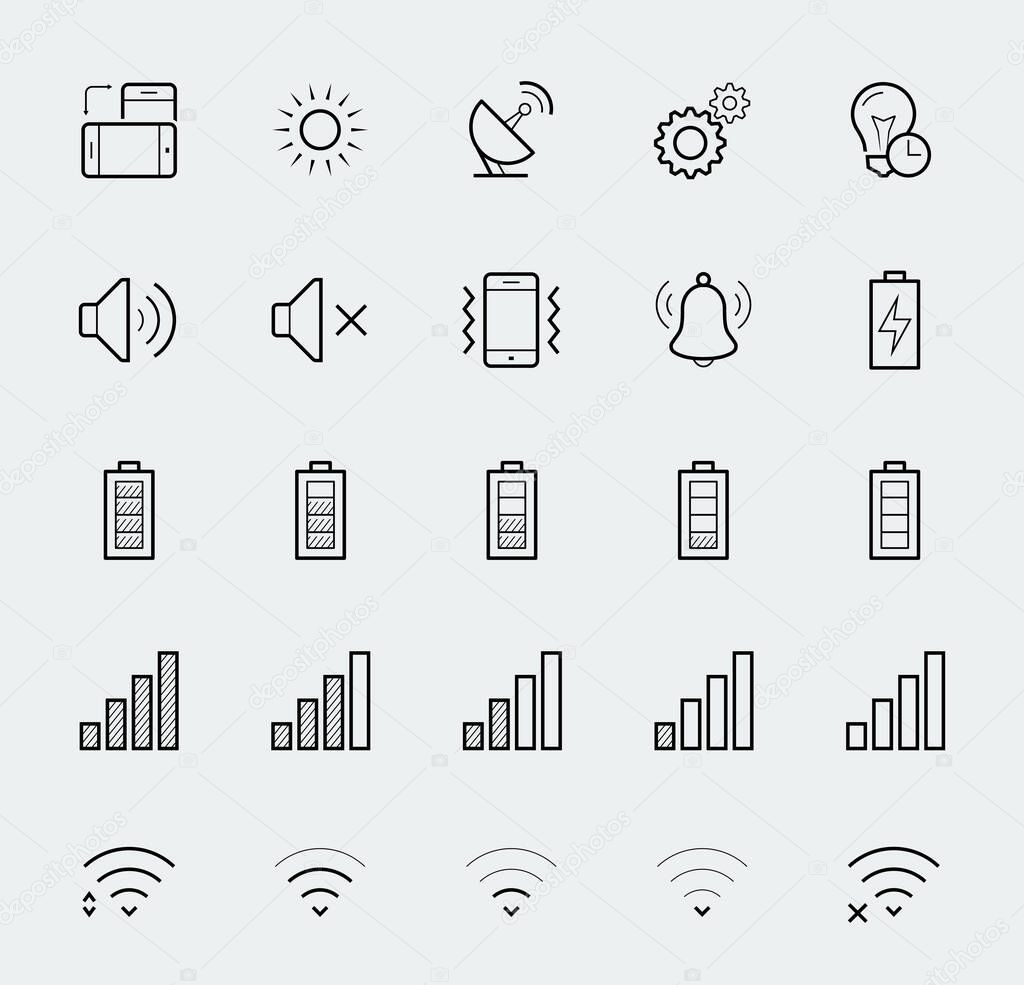 Smartphone notification vector icon set