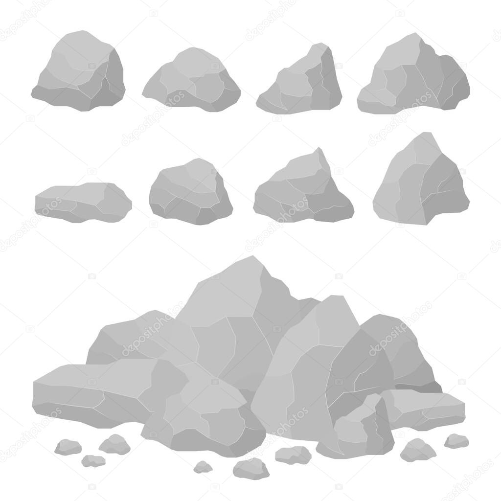 Rock stones set in isometric style