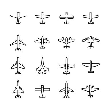 Düzlemler vektör simgesi ince çizgi biçiminde ayarlanır