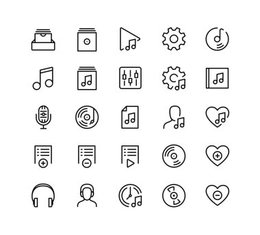 Müzik çalar ui ilgili simge ana hatlar biçiminde ayarlandı