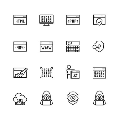 Kod, programlama simgesi ince çizgi biçiminde ayarlandı