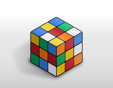 Vektör Rubik küp 3x3 oyuncak bulmacası