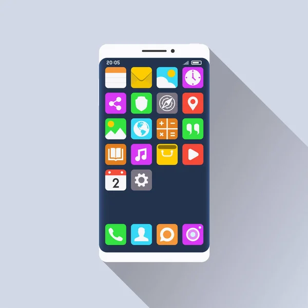 Smartphone Standardní Mobilní Aplikace Obrazovce Ilustrace Plochého Návrhu — Stockový vektor