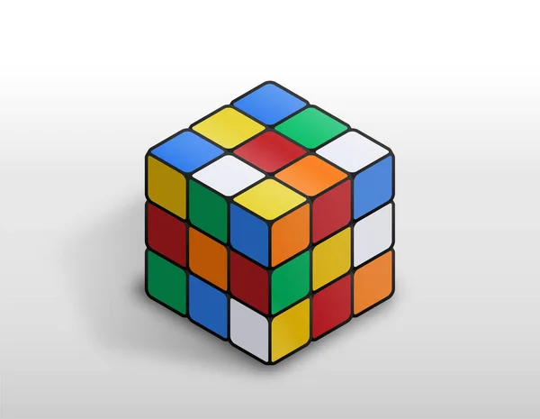 Vector Rubik Cube 3X3 Spielzeugpuzzle — Stockvektor