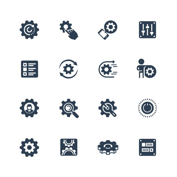 Settings Options Related Vector Icon Set — Stock Vector