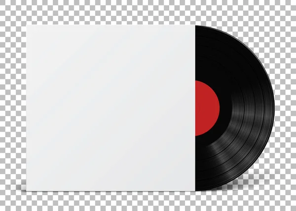 Gramofon Vinyl Skivomslag Mall Isolerad Rutig Bakgrund Vektorillustration — Stock vektor