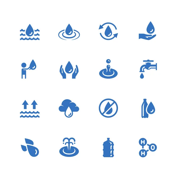 Water Related Vector Icon Set Glyph Style — Stock Vector