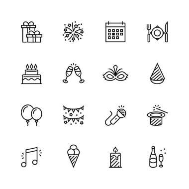 İnce çizgi biçiminde tatil vektör simgesi belirlendi