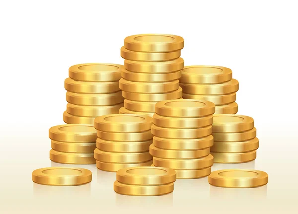 Odizolowana Sterta Złotych Monet — Wektor stockowy