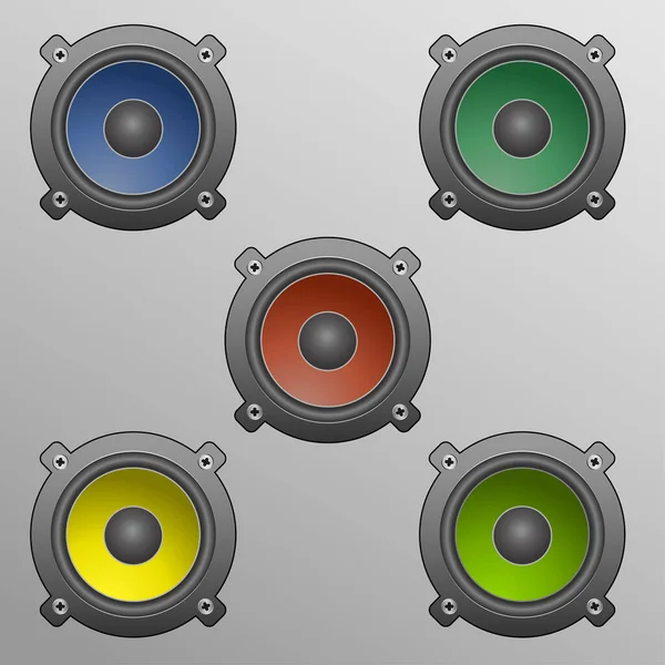不同颜色的矢量扬声器 — 图库矢量图片