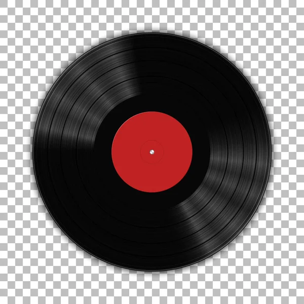 Grammofoon Vinyl Record Template Geïsoleerd Geruite Achtergrond Vectorillustratie — Stockvector