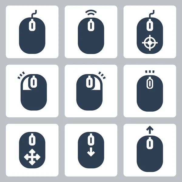 Computer Mouse Buttons Indication Vector Icon Set — Stock Vector