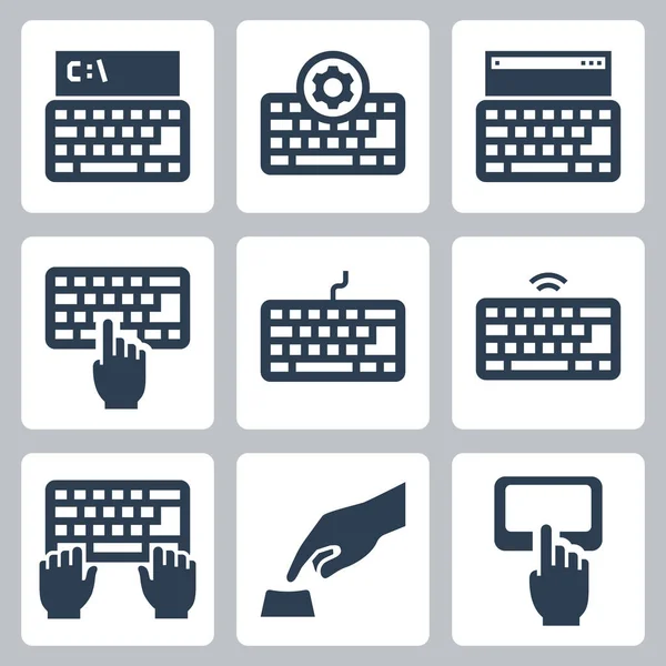 Keyboard Typing Related Vector Icon Set — Stock Vector