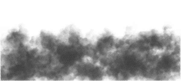 Isolated Black Halftone Fog Mist Smoke Overlay — Stock Vector