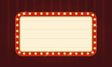 Kırmızı Kenarlık ve Yuvarlak Köşeli Retro Işık Kutusu Şablonu