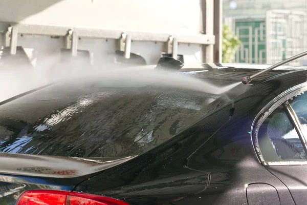 Auto Lavage Voiture Lave Shampooing Voiture Toit Lavage Voiture Noir — Photo