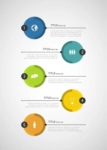 Renkli Infographic Seçeneği Afiş Şablon Daireler Simgeler — Stok Vektör