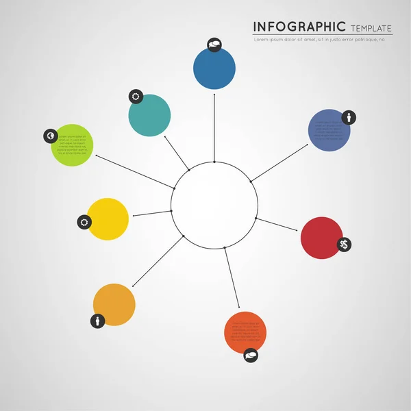 Modèle Infographique Coloré Avec Des Cercles Des Icônes — Image vectorielle