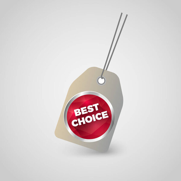 luxury price tag with red crystal