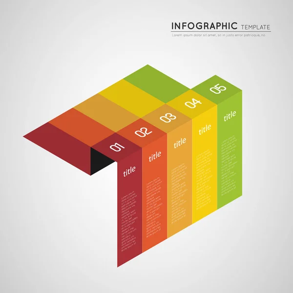 Isometrische Infografik Bunte Progression Banner — Stockvektor