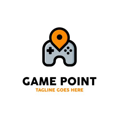 Oyun Noktası Logosu Tasarımı İlham, Vektör İllüstrasyonu