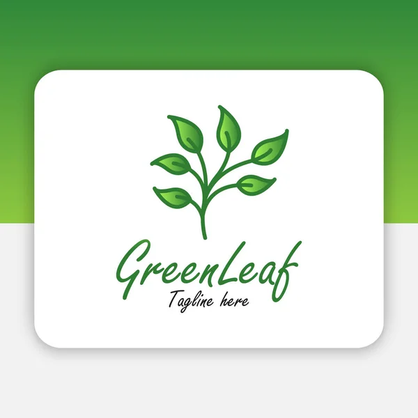 Green Leaf Logo Design Inspiration Vektorillustration — Stockvektor