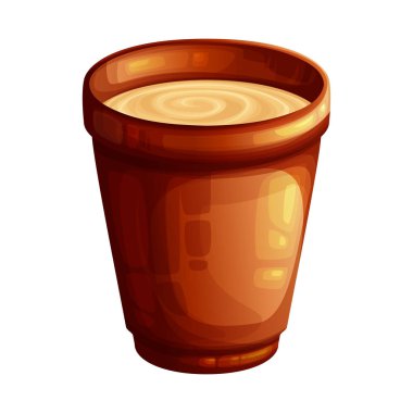 Çikolatalı plastik bir bardak.