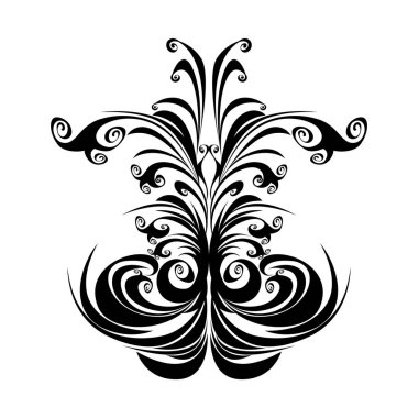 Yüksek kontrastlı dövme için güzel ve ilginç soyut illüstrasyon