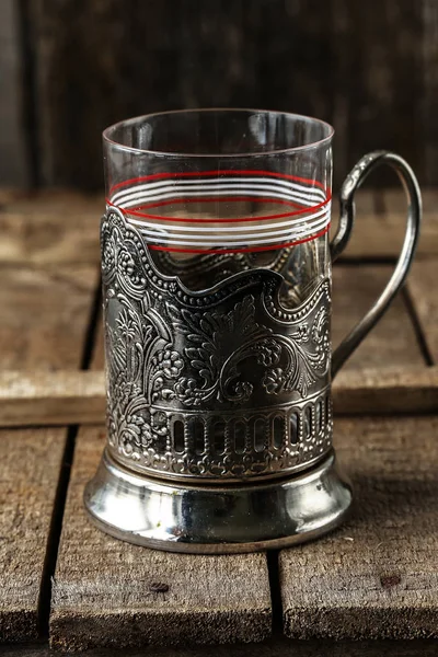 Vintage boş bardak çay bardak tutucu ile için 