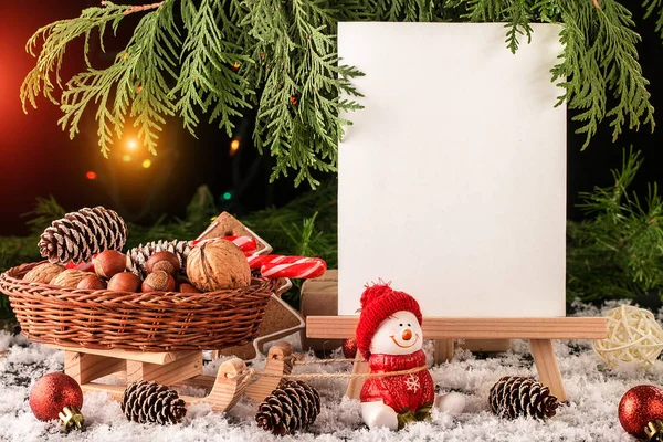 Samenstelling Van Kerst Met Geschenken Met Vrije Tekst Ruimte Kerstmis — Stockfoto