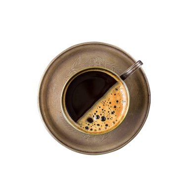 Kahve ve karanlık mazisi fasulye. Üstten görünüm boşaltmak metniniz için ile. Kavrulmuş kahve çekirdekleri arka plan