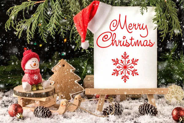 Christmas Composition with Gifts with free text space. Christmas New Year background