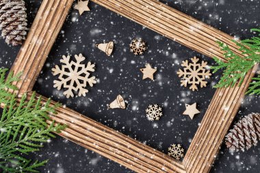 Noel ve yeni yıl festival kartı. tatil kompozisyon