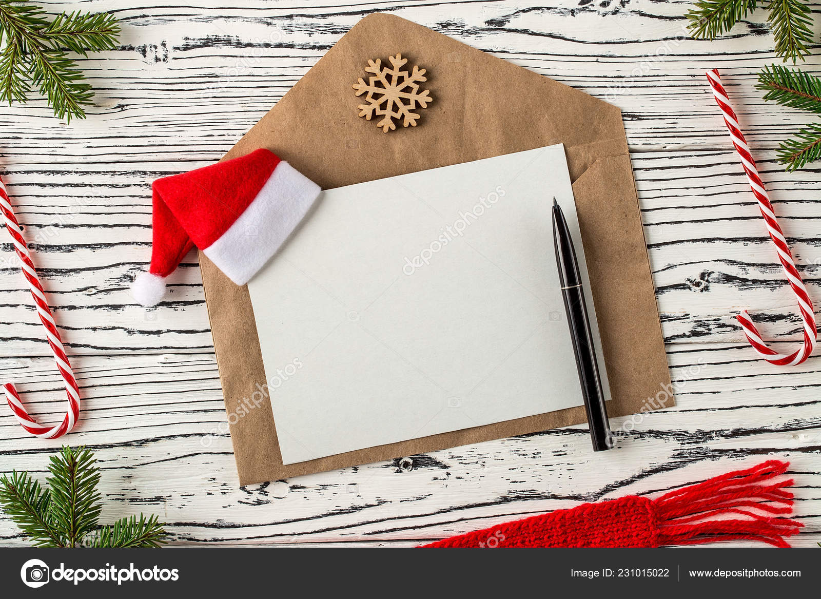Christmas mail, envelopes with letters on a light wooden table Stock Photo by ©mars58 231015022
