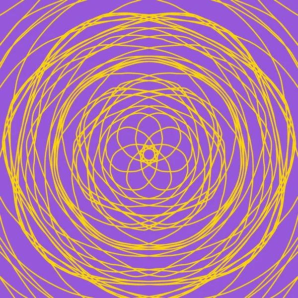 紫色背景上的黄色抽象形状 计算机生成了几何图解 摘要数字背景 采购产品几何形状 螺旋形 装饰物 — 图库照片