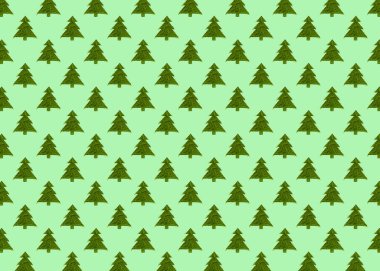 Yeşil arka planda yeşil noel ağaçları olan kusursuz desen..