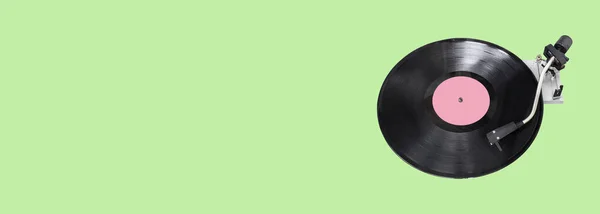 Soyut Kayıt Cihazı Parçası Yeşil Arkaplanda Izole Edildi Disk Jokey — Stok fotoğraf
