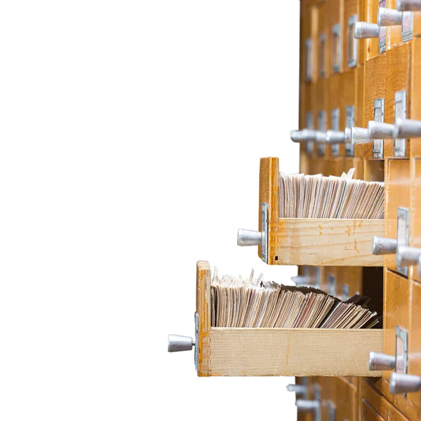 Library Archive Reference Card Catalog Database Knowledge Base Concept Old — Stock Photo, Image