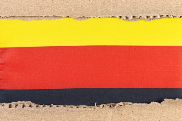 Gescheurd Papier Met Nationale Vlag Van Duitsland Reisconcept Met Duitsland — Stockfoto