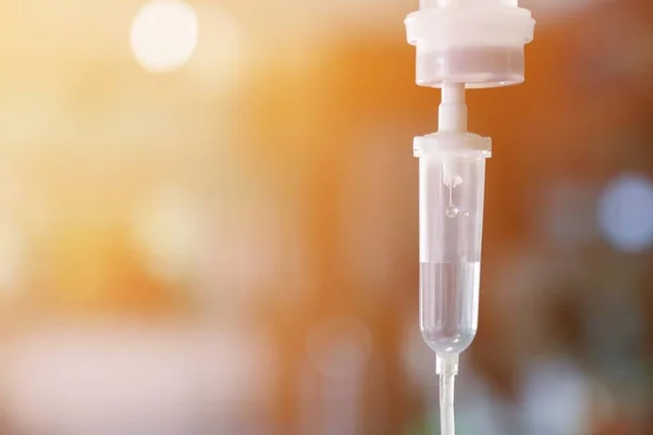 Set Flüssigkeit Intravenös Tropfen Kochsalzlösung Tropf Krankenhauszimmer Medizinisches Konzept Behandlung — Stockfoto