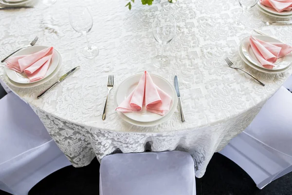 Vue Dessus Table Fête Avec Des Verres Vin Des Fleurs — Photo