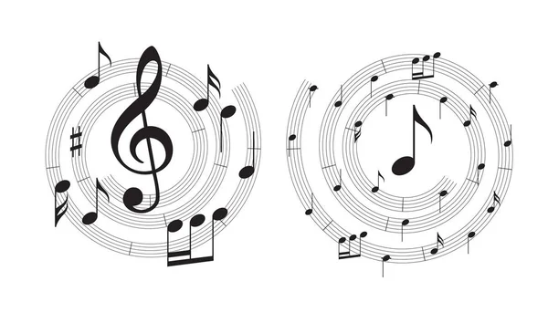 Vector Decorativo Espiral Personal Música Con Notas — Vector de stock