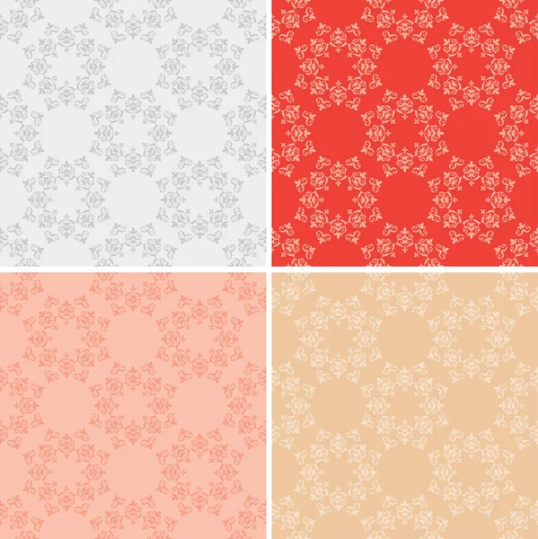 Set Seamless Textures Vintage Elements Vector — Stock Vector