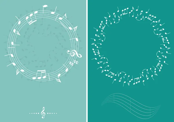 Yeşil vektör müzik arka plan beyaz dekoratif müzik notları ile