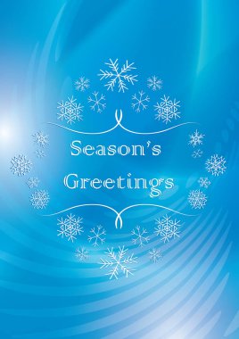 mutlu bayramlar - Soyut Mavi tebrik kartı kar taneleri ile vektör