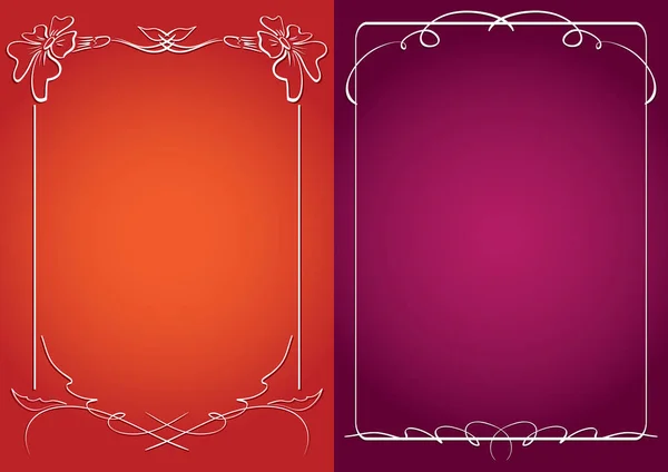 Red Violet Vector Backgrounds White Frames Gradient — Stock Vector