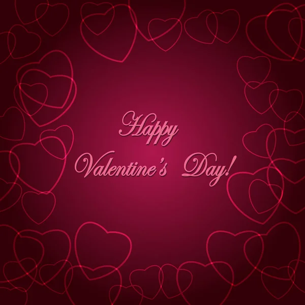 Dark Violet Vector Greeting Card Hearts Valentine Day — Stock Vector