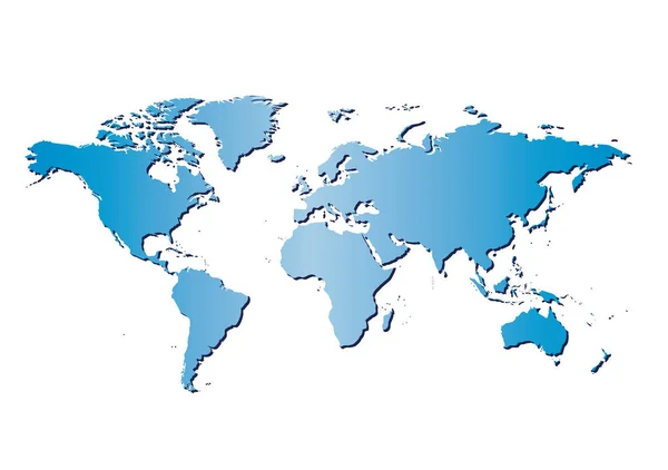 Fond Blanc Avec Carte Bleue Monde Gradient Vecteur — Image vectorielle