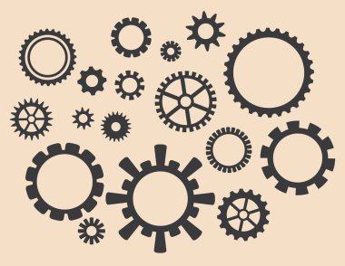 vektör vites - çeşitli cogwheels kümesi 